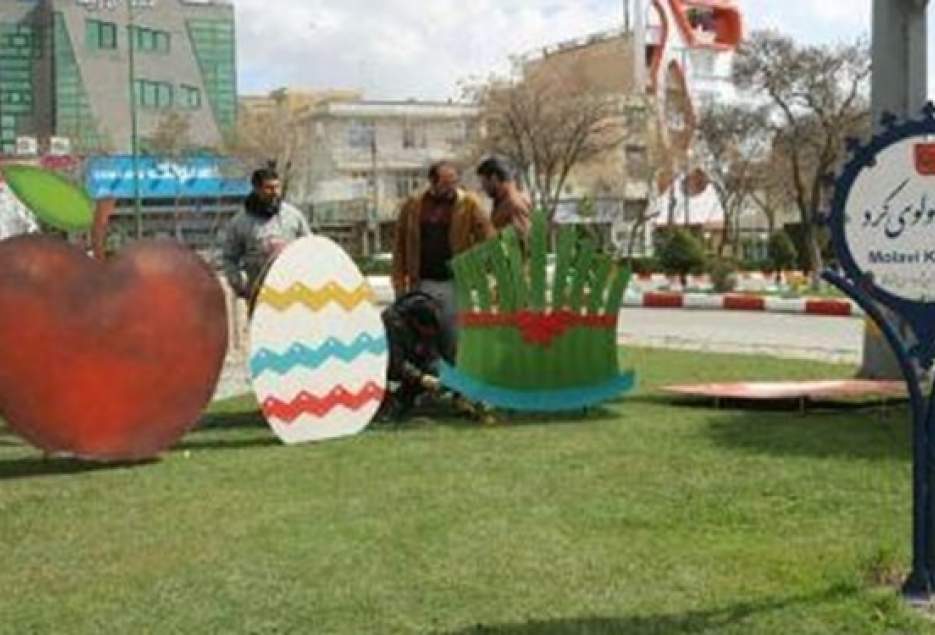 اکران المان‌های ویژه نوروزی و گنجشک بهاری در سطح شهر