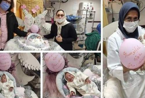 ترخیص نوزاد 600 گرمی از بیمارستان پس از 100 روز