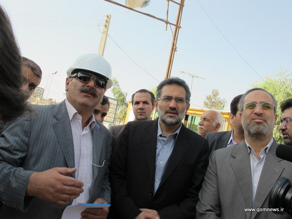 بازدید استاندار قم، حجت الاسلام موسی پور و وزیر فرهنگ و ارشاد اسلامی، دکتر محمد حسینی از پروژه تالار شهر قم