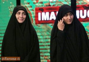دختران حاج قاسم سلیمانی و عماد مغنیه در اختتامیه جشنواره فیلم مقاومت+عکس