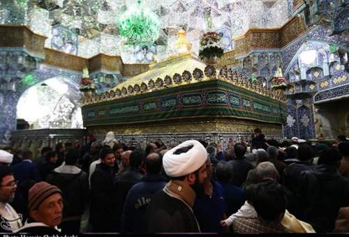 حرم حضرت معصومه(س) در شب میلاد حضرت علی(ع)