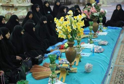 برگزاری نخستین مراسم غبارروبی خواهران در مسجد مسجد مقدس جمکران