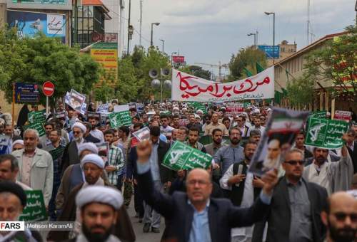 راهپیمایی حمایت از سپاه در قم