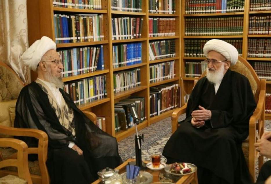 آیت‌الله نوری همدانی از آیت‌الله مکارم‌شیرازی عیادت کرد
