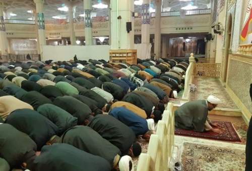 نماز جماعت در حرم حضرت معصومه(س) برپا شد/ حائل‌های اطراف ضریح مطهر برداشته شد