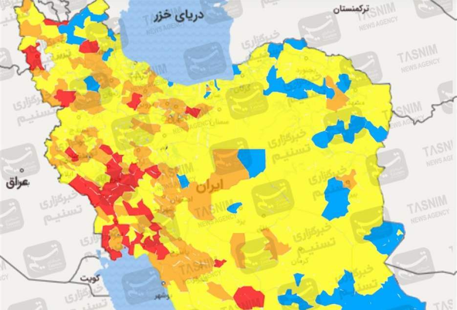 جدیدترین رنگ بندی کرونایی ایران/ دو هفته آینده شاهد افزایش آمار ابتلا هستیم