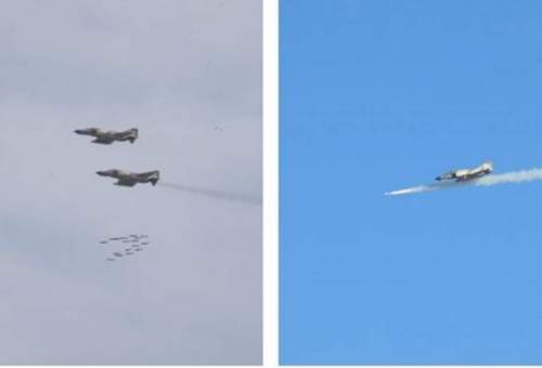 انهدام اهداف دشمن با بمب «یاسین 90» در رزمایش هوایی ارتش/ تمرین رهگیری هوایی در ارتفاع پست