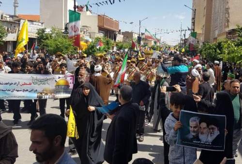 مردم قم با حضور در راهپیمایی روز قدس حماسه‌ آفریدند