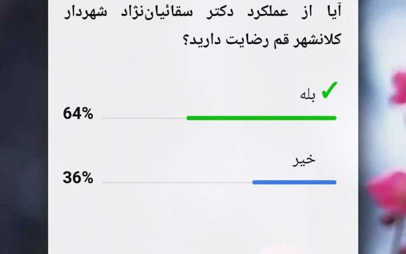 نظرسنجی کانال ایتا د مورد عملکرد شهردار قم