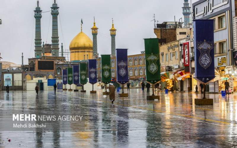 بارش باران در استان قم