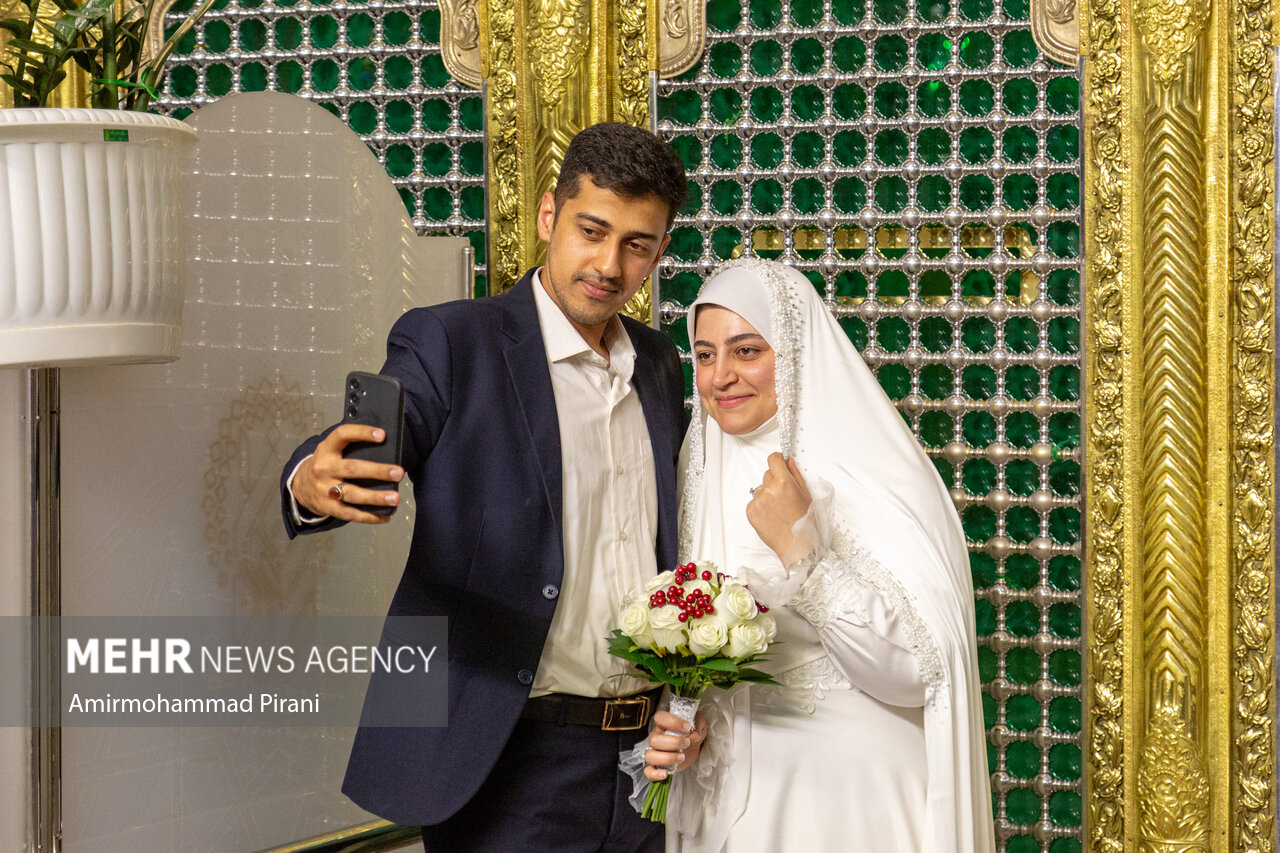 جشن ازدواج ۳۲۵ زوج جوان در حرم حضرت فاطمه معصومه(س)