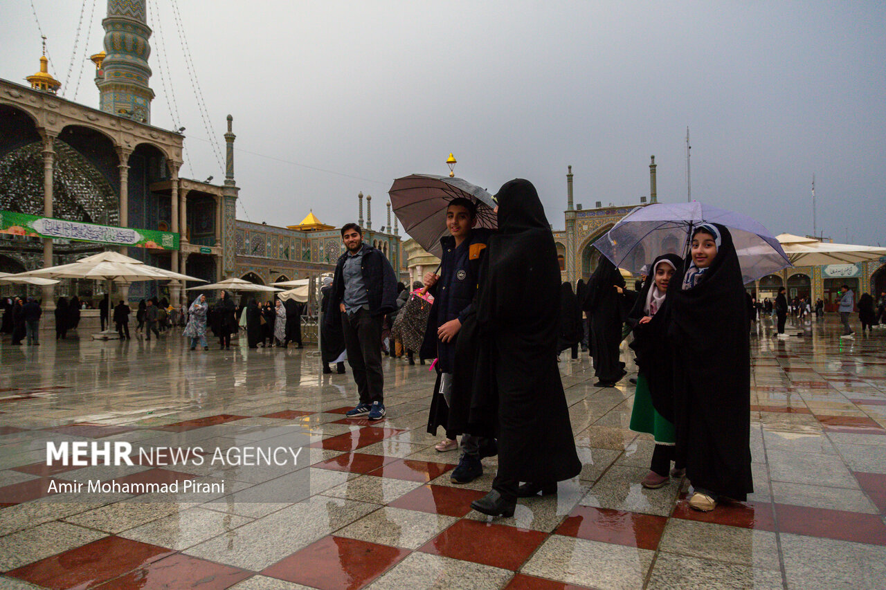 بارش باران پاییزی در قم