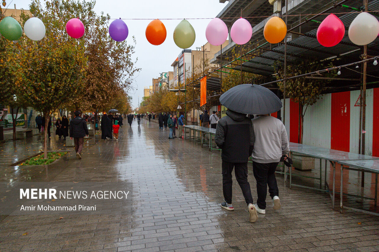 بارش باران پاییزی در قم